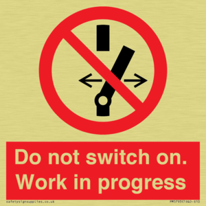 Do not switch on. Work in progress